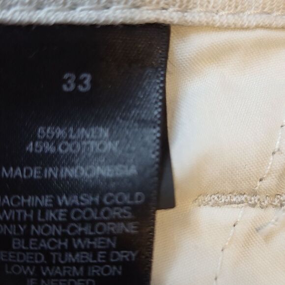 Express Men's Beige Cotton/ Linen Blend Shorts   KJ061424-C - Picture 3 of 3